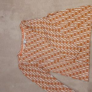 Orange irregular pattern liz claiborne shirt